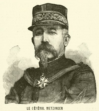 General Leon Frederic Hubert Metzinger, Fransız askeri (gravür) by French School