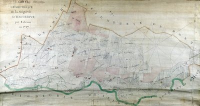 1787 yılında Labrune tarafından Hauterive senyörlüğünün geometrik haritası. by French School