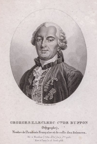 Georges-Louis Leclerc, Comte de Buffon, Fransız bilim adamı ve yazar (gravür) by French School