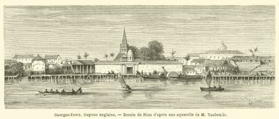 Georges-Town, İngiliz Guyanası (gravür) by French School