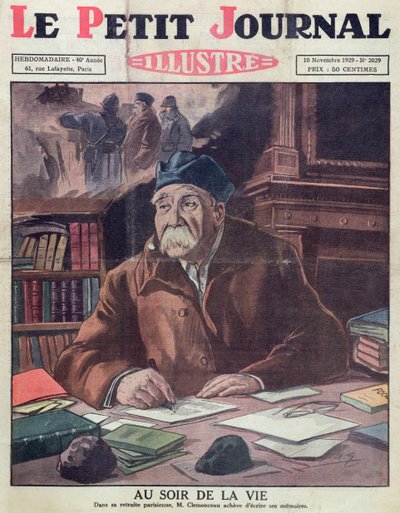 Georges Clemenceau (1841-1929) yaşlılıkta, 10 Kasım 1929 Le Petit Journal