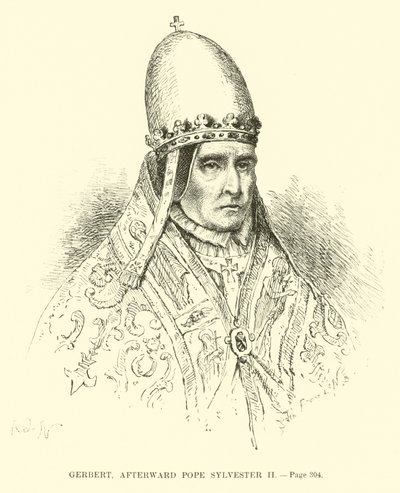 Gerbert, daha sonra Papa II. Sylvester by French School