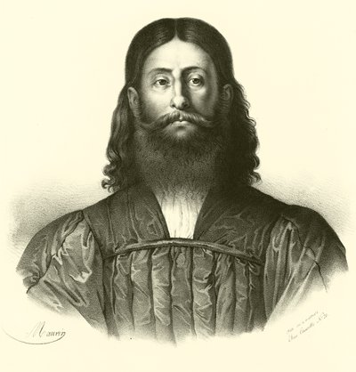 Giorgione, portre (gravür) by French School