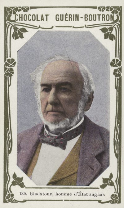 Gladstone, İngiliz devlet adamı (renkli fotoğraf) by French School