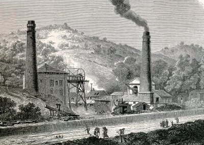 Pontypool, İngiltere yakınlarındaki Glyn-pit madeni by French School