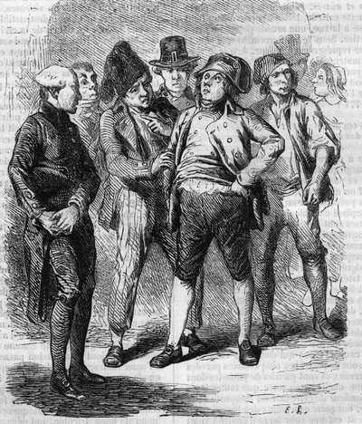 Goriot, Devrim sırasında kendi bölümünün başkanıydı. 19. yüzyılın ortalarında gravür. Honore de Balzac