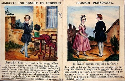 Çocuklar için gramer kitabı. c.1850 (renkli taş) by French School