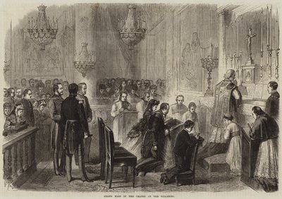 Tuileries Şapeli'ndeki Büyük Ayin (gravür) by French School