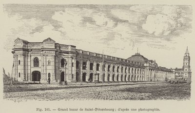 Saint-Petersburg Kapalı Çarşısı (gravür) by French School