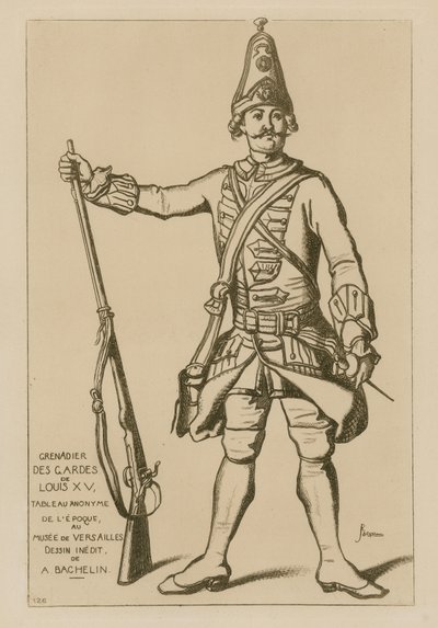Louis XV muhafızlarının Grenadier by French School