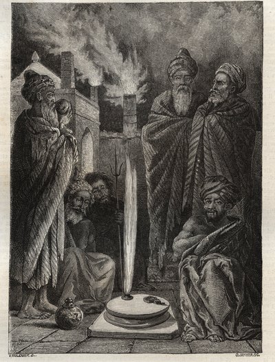 Bakü yakınlarındaki Guebre (veya Zerdüşt) (Bakü, Azerbaycan) - İtfaiyeciler - Maurice La Charest
