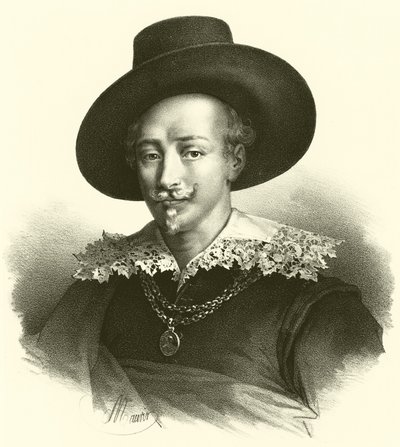 Guido Reni, portre (gravür) by French School