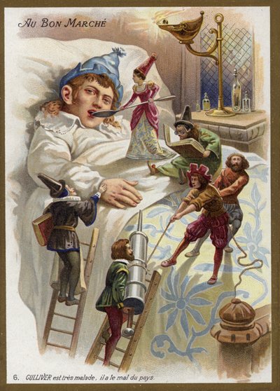 Gulliver çok hasta. Memleket özlemi çekiyor (chromolitho) by French School