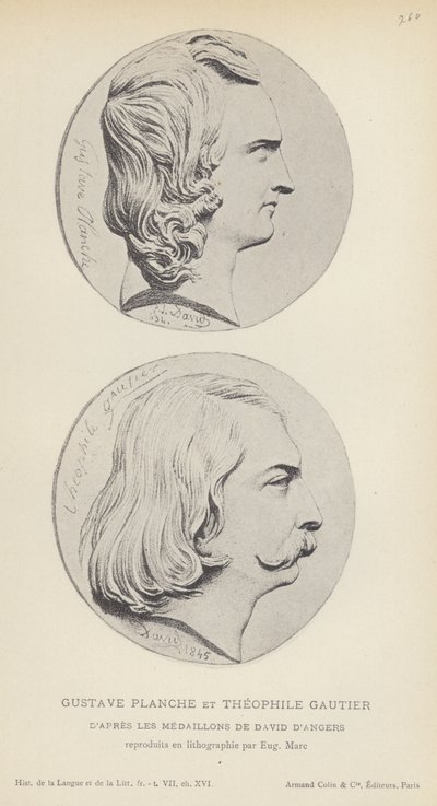Gustave Planche ve Theophile Gautier (lito) by French School