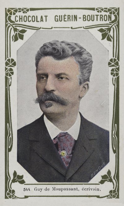 Guy de Maupassant, yazar (renkli fotoğraf) by French School