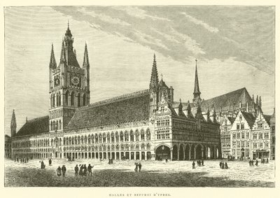 Ypres Salonları ve Çan Kulesi (gravür) by French School