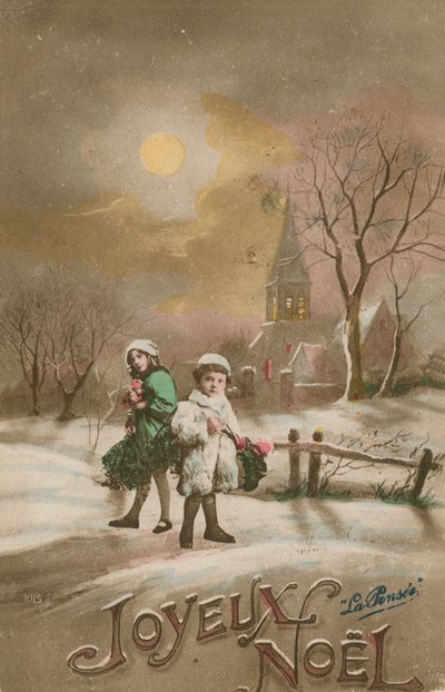 Mutlu Noeller. 1913 yılında gönderilen kartpostal. by French School