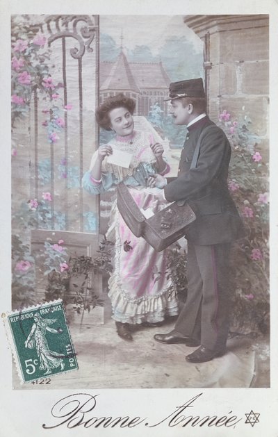 Yeni Yılınız Kutlu Olsun kartpostal, 20. yüzyılın başlarında by French School
