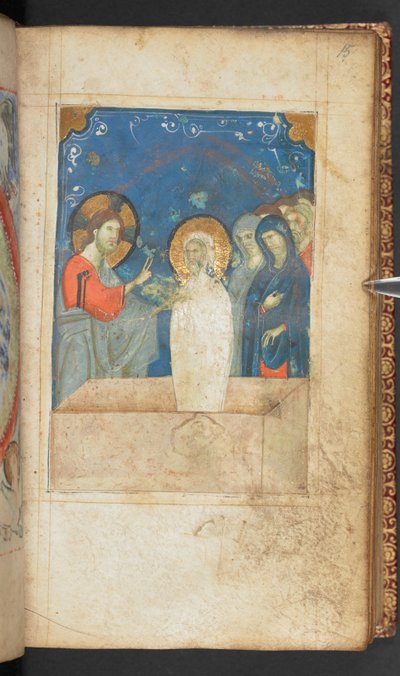 Harley 2928, f.15r, Lazarus