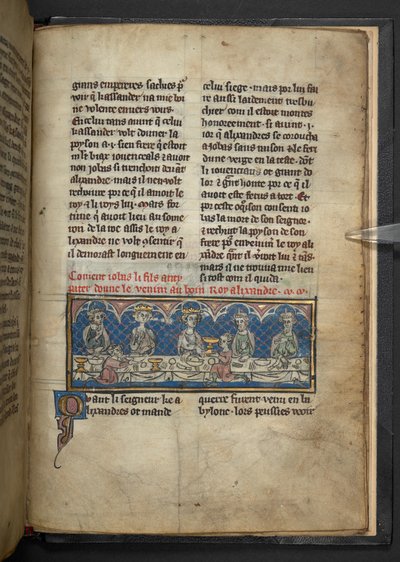 Harley 4979, f.78 Alexander, bir ziyafet sırasında Jobas