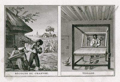 Kenevir hasadı ve kenevir dokuma by French School