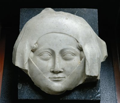 Bir kadın heykelinin başı (mermer) by French School