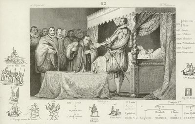 Fransa Kralı III. Henry ölüm döşeğinde, 1589 by French School