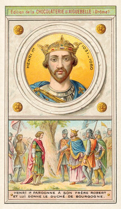 Fransa Kralı I. Henry, kardeşi Robert'i affeder ve ona Burgonya Dükalığı verir. by French School