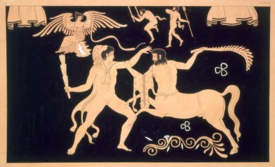 Herkül, centaur Chiron ile savaşta, 1808-10 yayınlandı by French School