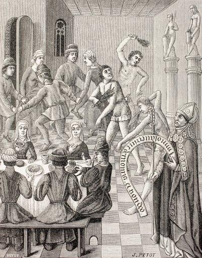 Flagellantların Sapkınlığı, c.1880 (lito) by French School