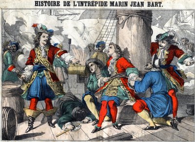 Cesur denizci Jean Bart Jean Bart'ın (1650 - 1702) tarihi, Fransız korsan. 19. yüzyılın sonundan epinal görüntüleme. by French School