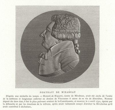 Honore Gabriel Riqueti, Mirabeau Kontu by French School