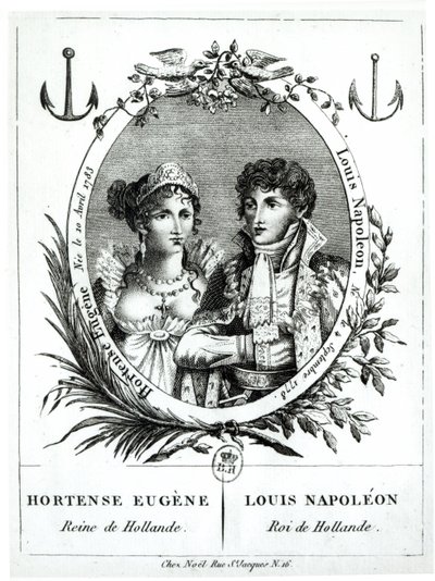 Hortense de Beauharnais (1783-1837) ve Louis-Napolyon Bonapart (1778-1846) by French School