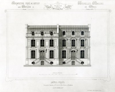 Hotels Prives, 10 & 12 Rue Balzac, Paris, C19th