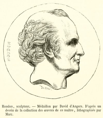 Houdon, heykel (gravür) by French School
