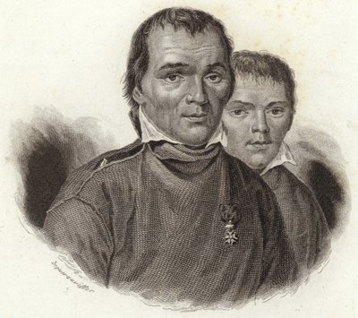 Hubert Goffin ve oğlu Mathieu by French School