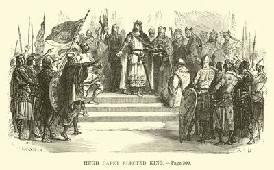 Hugh Capet Kral seçildi by French School