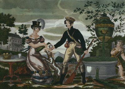Av toplantısı, levha 2, 19. yüzyılın başları (renkli gravür) by French School