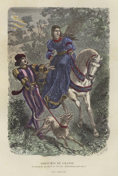 Av elbisesi, 15. Yüzyıl by French School