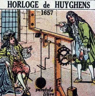 Huyghens saat 1657 (serbest sarkaç) - gravür, deb. 20. yüzyıl by French School