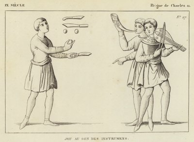 IX Yüzyıl, II. Charles Saltanatı, Enstrümanların Sesi Oyunu (gravür) by French School