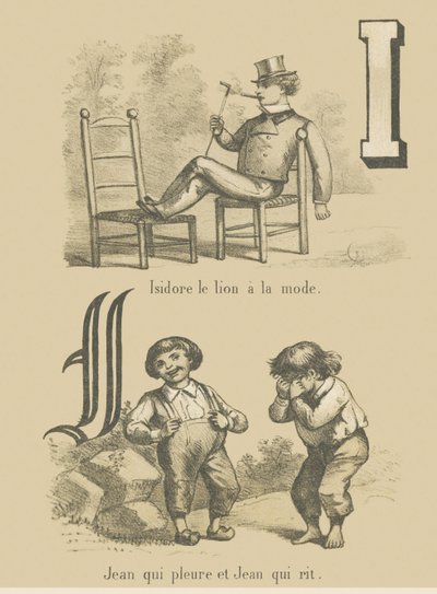 I J: Son moda aslan Isidore/John ağlıyor ve John gülüyor by French School