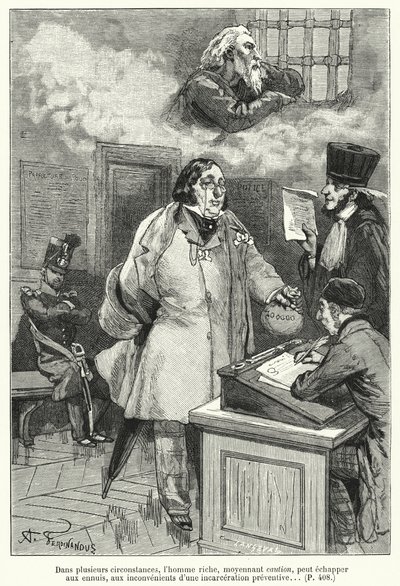 Le Juif Errant için İllüstrasyon (gravür) by French School