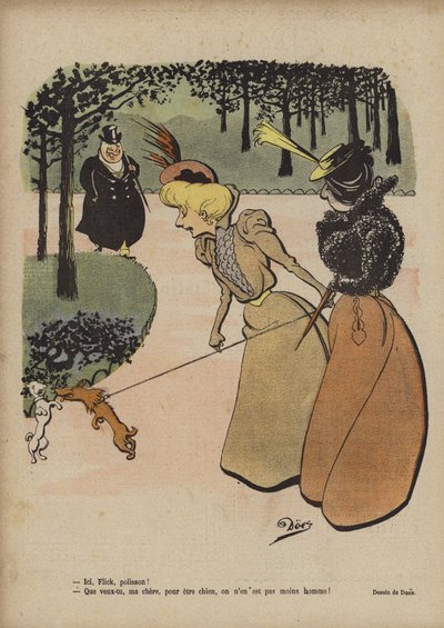 Le Rire için illüstrasyon (renkli taş baskı) by French School