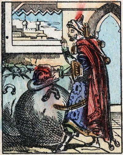 Binbir Gece Masalları için İllüstrasyon. Ali-Baba (Ali Baba).Imaging Pellerin