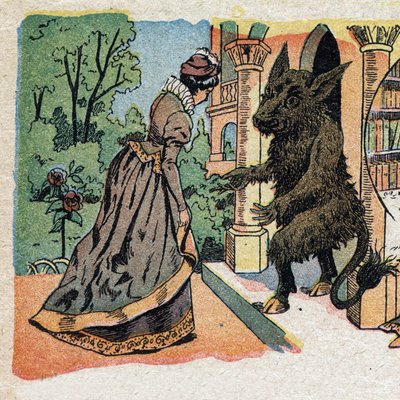 “La Belle et la Bete” masalının illüstrasyonu: Güzel, Bete