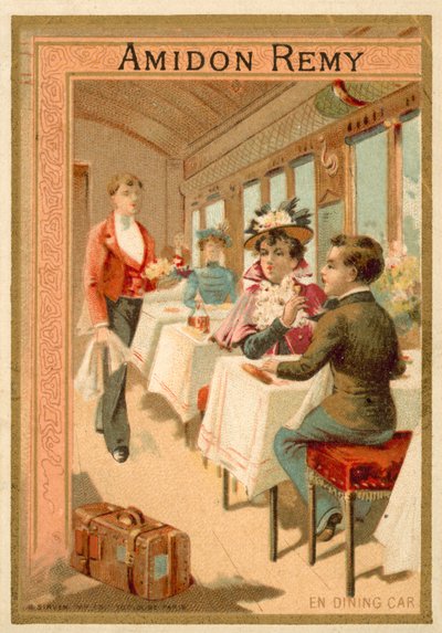 Yemekli vagonda (chromolitho) by French School
