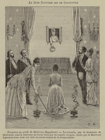 Mısır Ayini'nde Mısır Hanımının Başlatılması (gravür) by French School