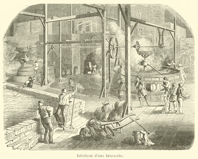 Bir bira fabrikasının içi (gravür) by French School