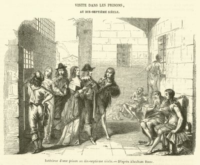 On yedinci yüzyılda bir hapishanenin içi (gravür) by French School